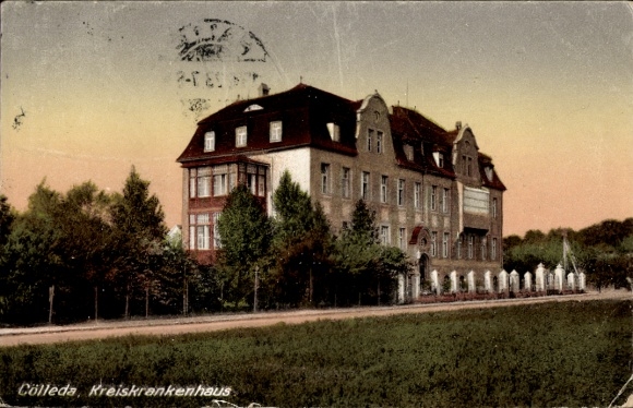 Postcard Cölleda Kölleda in Thuringia, District Hospital