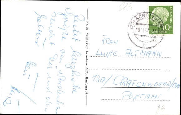 Postcard Nordenham in the Oldenburger Land, Blexen pier, ferry, ship Bremerhaven