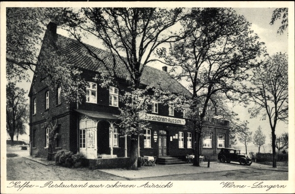 Postcard Langern Werne in Westphalia, café with a beautiful view
