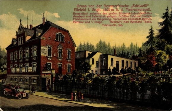 Ak Ellefeld Vogtland, Gasthof Edelweiß, Inh. Karl Reinhard Thoss