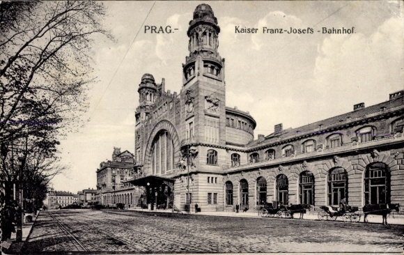 Postcard Břevnov Breunau Praha Prague Czech Republic, Kaiser Franz-Josefs-Bahnhof