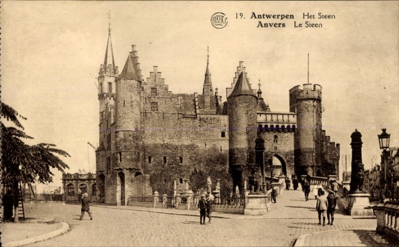 Ak Antwerpen Vlaanderen, Het Steen, kasteel, oude architectuur