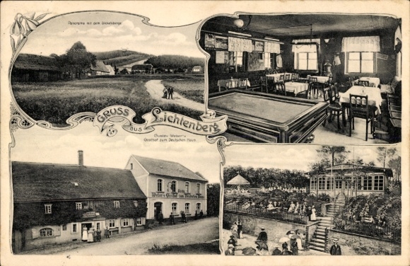 Ak Lichtenberg im Erzgebirge, Gasthof zum Deutschen Haus, Billard, Gickelsberg