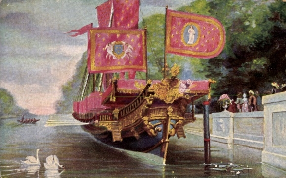 Artist Postcard Rave, Chr., Marine Gallery 212, French galley La Reale, 1690 to 1715
