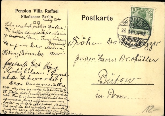 PC Berlin Zehlendorf Nikolassee, Pension Villa Raffael