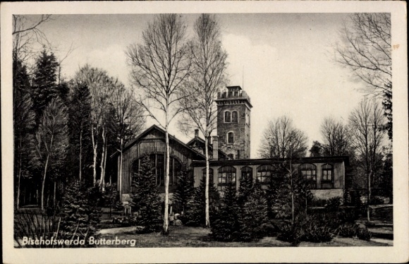 Ak Butterberg Bischofswerda in Sachsen, Gastwirtschaft, Turm
