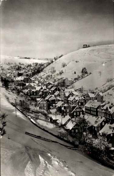 Ak Lauscha in Thüringen, Oberlandstraße, Winter