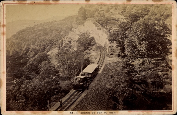 Cabinet Photo Vitznau Canton of Lucerne, Rigi Railway, rack railway