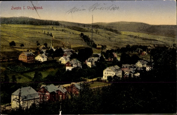 Ansichtkaart Zwota Klingenthal in Vogtland Saksen, panorama