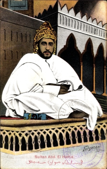 Artist Postcard Fulgoceni, Morocco, Sultan Abd. El Haffid, portrait