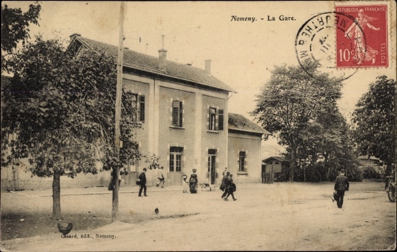 Postcard Nomexy Lothringen Vosges, The Station