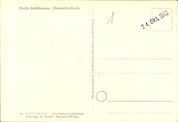 Postcard Obermichelbach Middle Franconia, aerial photograph