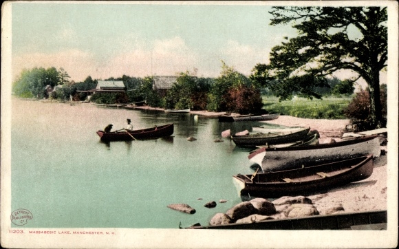 Briefkaart Manchester Van Newhampshire de VS, Meer Massabesic