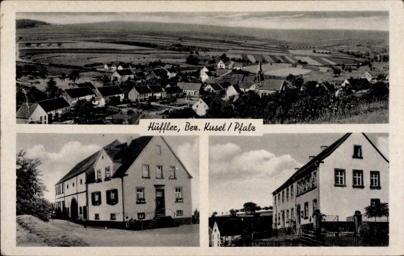 Postcard Kusel in the Palatinate, landscape with houses, fields, view of buildings