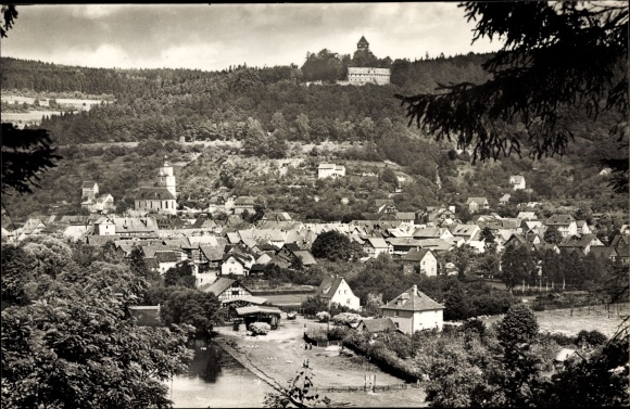 Postcard Wasungen in the Thuringian Forest, panorama