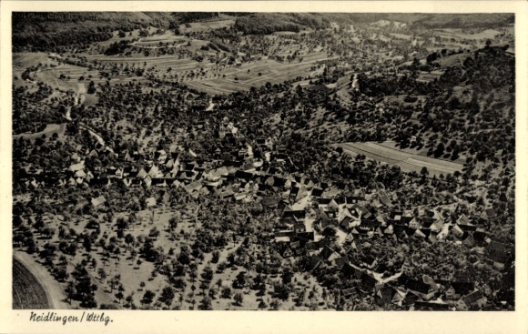 Postcard Neidlingen an der Teck Baden Württemberg, aerial photograph