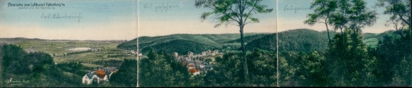 Klapp Postcard Falkenberg an der Elster, Panorama