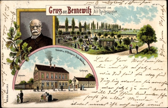 Chromo-Litho Bennewitz Saxony, restaurant of the old Reich Chancellor, Bismarck, portrait