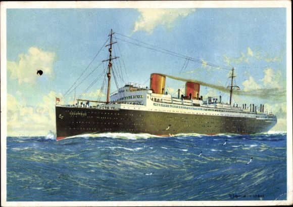 Artist PC steamship Columbus, North German Lloyd Bremen