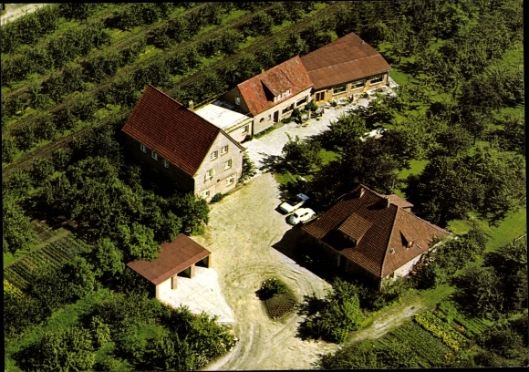Ansichtkaart Harsefeld in de wijk Stade, luchtfoto. Hotel Pension O. Rakebrandt, Jahnstraße 1