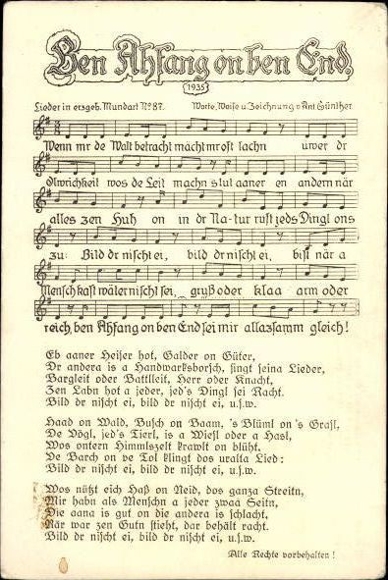 30 individual song cards, Anton Günther