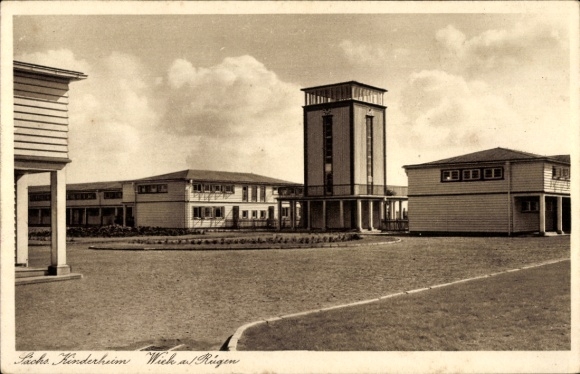 Ak Wiek op het eiland Rügen, Saksisch kindertehuis, watertoren, kinderhuizen