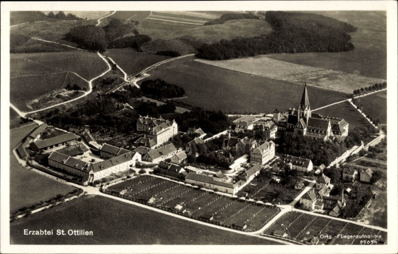 PC Eresing in Upper Bavaria, Archabbey of Sankt Ottilien, aerial photograph