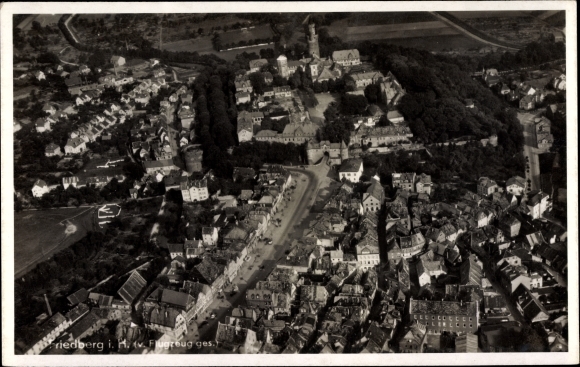 Postcard Friedberg in Hesse, aerial view