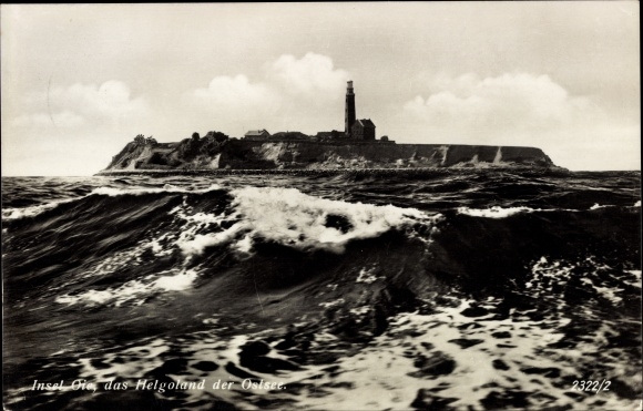 Postcard Island Oie, general view of the island, lighthouse