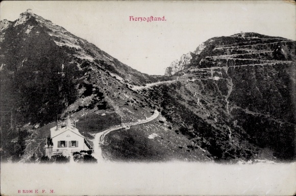 Postcard Kochel am See in Upper Bavaria, Herzogstand, mountain landscape