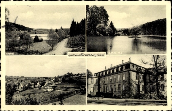 KP Fürstenberg Bad Wünnenberg w Westfalii, Aatal, stawy rybne, zamek