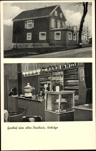Postcard Krebsöge Radevormwald Oberbergischer Kreis, Inn at the old brewery, owner Otto Weber