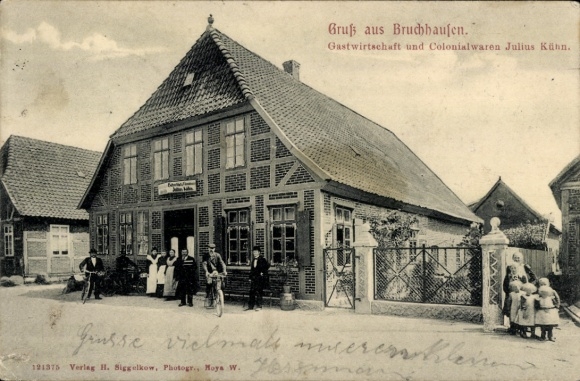 Postcard Bruchhausen Vilsen Lower Saxony, restaurant and grocery store