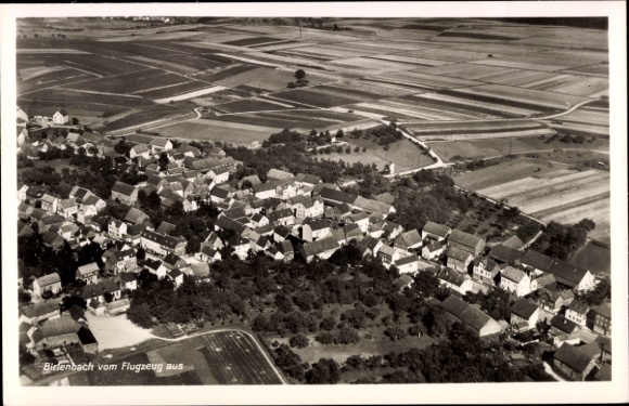 Postcard Birlenbach an der Lahn, aerial photograph
