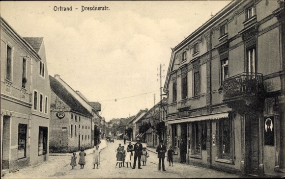 Postcard Ortrand in Lower Lusatia, Dresdnerstrasse