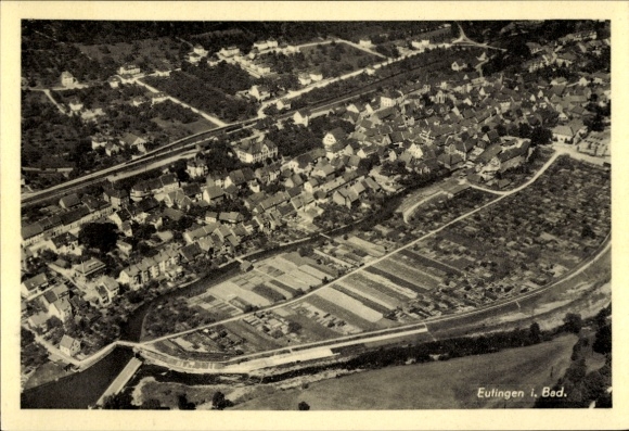 Postcard Eutingen an der Enz Pforzheim Baden Württemberg, aerial photograph