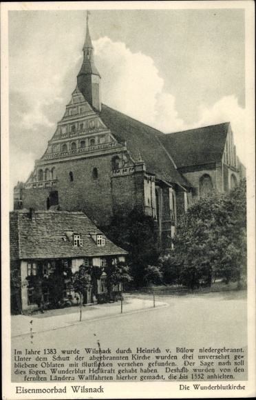 Postcard Bad Wilsnack in the Prignitz, miracle blood church