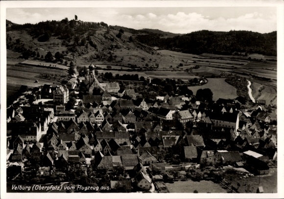 Postcard Velburg in the Upper Palatinate, from the plane.