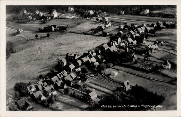 Postcard Masserberg in Thuringia, aerial photograph