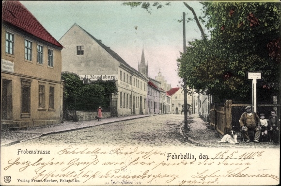 PC Fehrbellin district of Ostprignitz Ruppin, view of Frobenstrasse, hotel in the city of Magdeburg