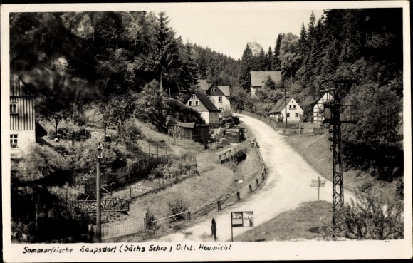 Photo Postcard Räumicht Saupsdorf Sebnitz in Saxony, street section