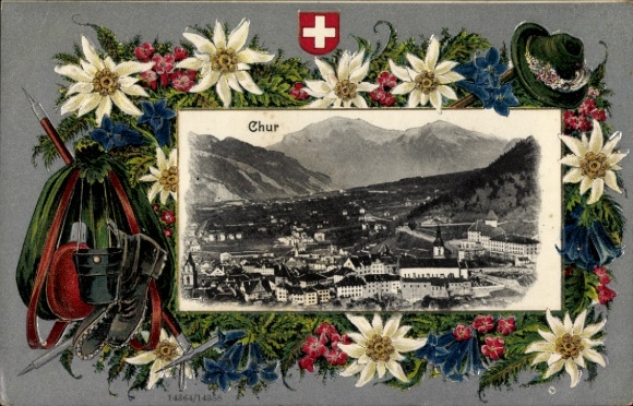 Präge Passepartout Ak Chur Kanton Graubünden, Gesamtansicht