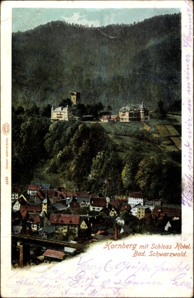 KP Hornberg w Schwarzwaldzie, częściowy widok z hotelem Schloss
