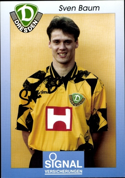Autogrammkarte Fußballer Sven Baum, SG Dynamo Dresden, Autogramm
