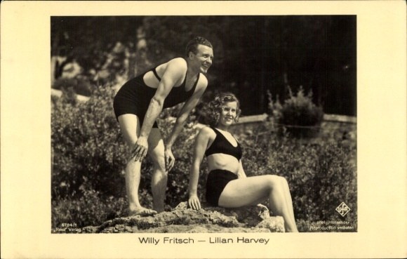Postcard actress Lilian Harvey, actor Willy Fritsch, Ross 6704/1