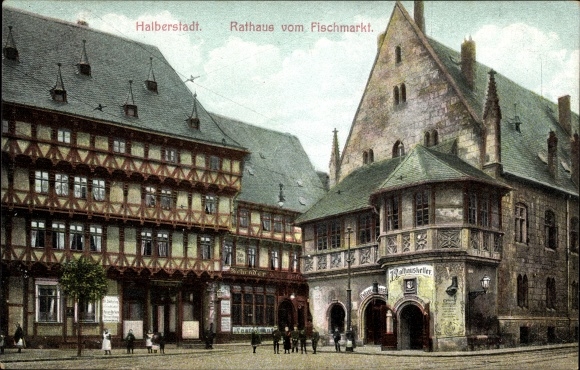 PC Halberstadt Saxony Anhalt, town hall from the fish market