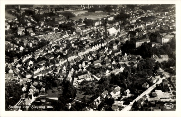 Postcard Greising Deggendorf in the Bavarian Forest Lower Bavaria, aerial photograph