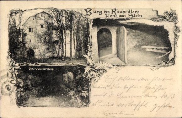 PC Stein Traun Traunreut Upper Bavaria, castle, robber baron Hans von Stein, underground passage, torture chamber