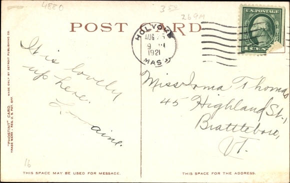 Postcard Mount Tom Massachusetts USA, Substation, Mount Tom Railway