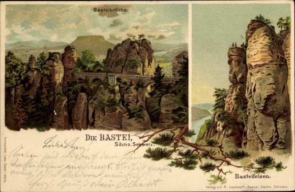 PC Lohmen in the Elbe Sandstone Mountains, bastion, nice detailed view